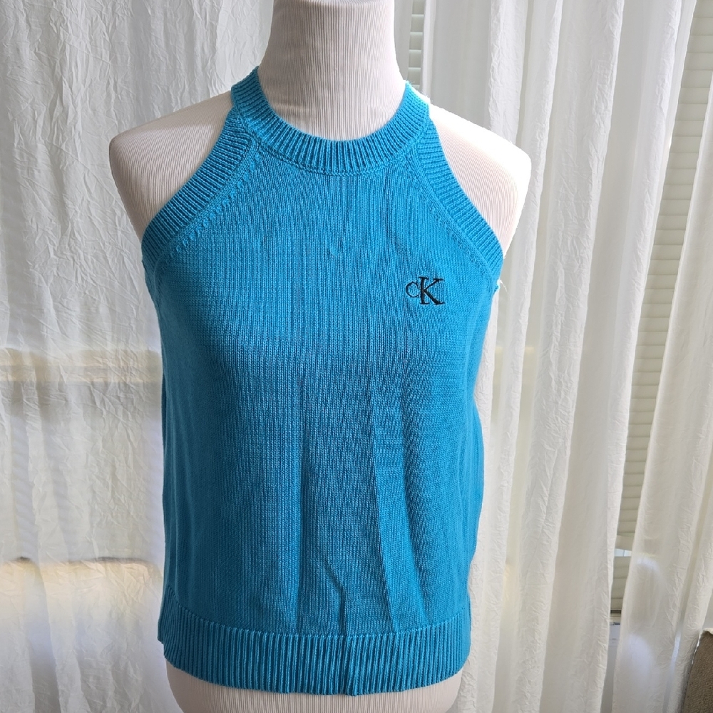 Calvin Klein Women's Turquoise Knit Tank Top